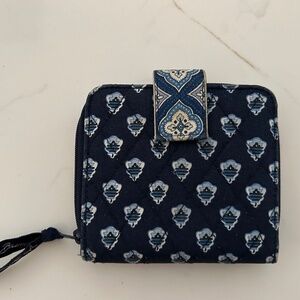 Vera Bradley Navy Paisley Small Wallet 4 1/2" x 4 1/2"